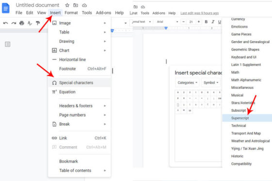 How to Format and Insert Superscript in Google Docs?